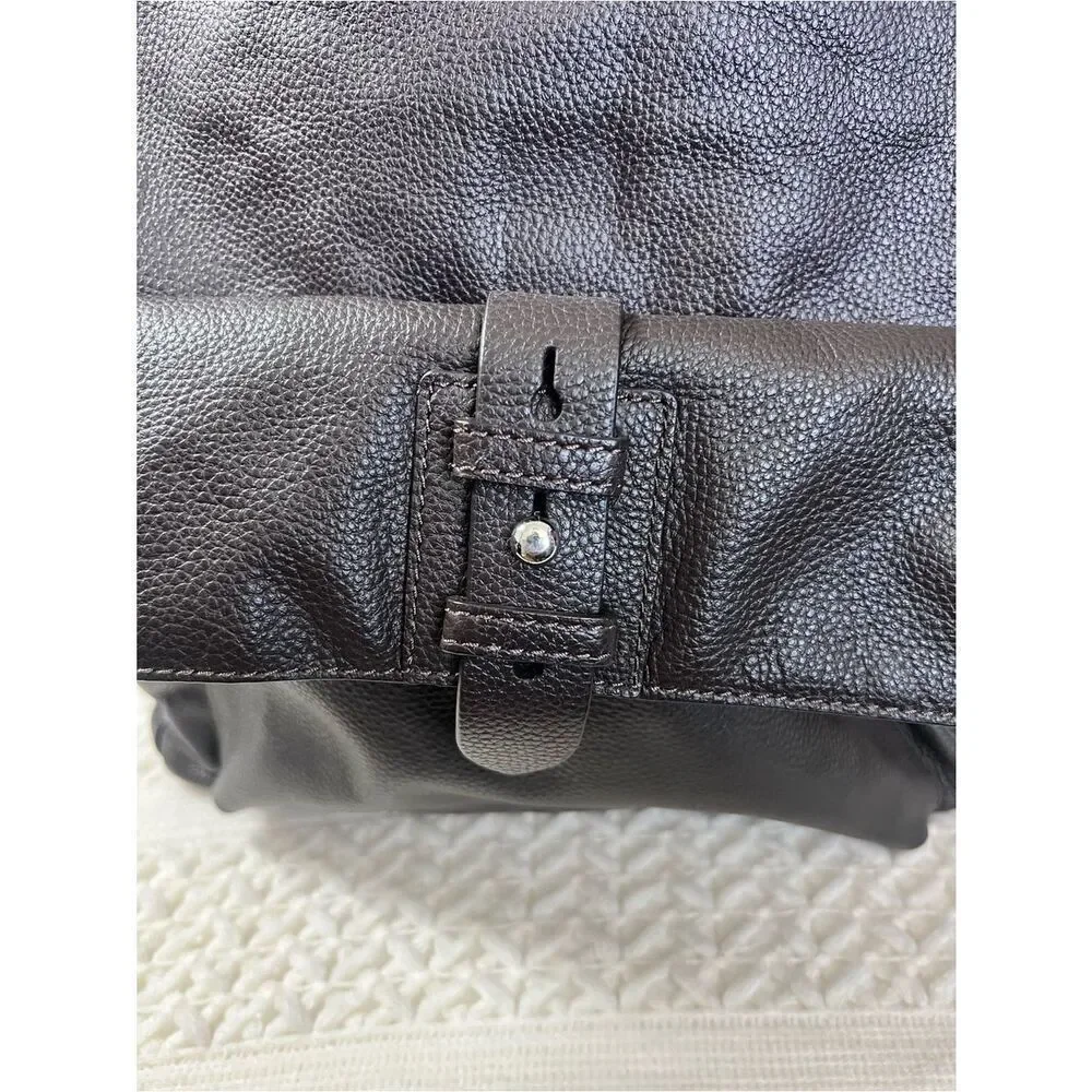 Cole Haan Brown Genuine Pebbled Leather Minimalist Travel Backpack CHDM11031